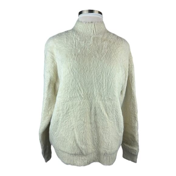 NWT Mersea Chalet Mock Neck Sweater Pockets Fuzzy Soft Women's L/XL Mer Sea - Picture 2 of 13